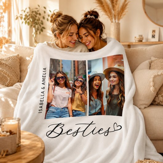 Couverture Polaire Meilleures Amies Deux Photos Script BBF
