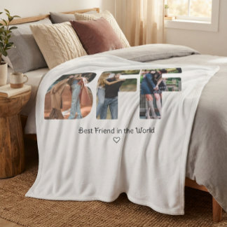 Couverture Polaire Meilleures Amies Moderne Chic Collage Photo