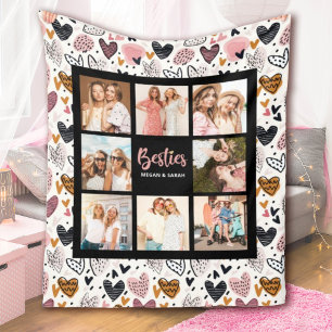 Couverture Polaire Meilleures amies photo d'amitié stylée BFF