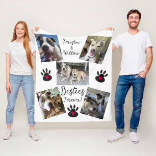 Couverture Polaire Meilleurs amis animaux photo collage