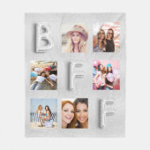 Couverture Polaire Meilleurs amis argent photo collage (Devant)
