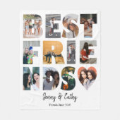 Couverture Polaire Meilleurs Amis Branchés Coeur Besties 12 Photo Col (Devant)