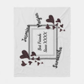 Couverture Polaire Meilleurs amis Bright Red Heart Long amitié (Devant)