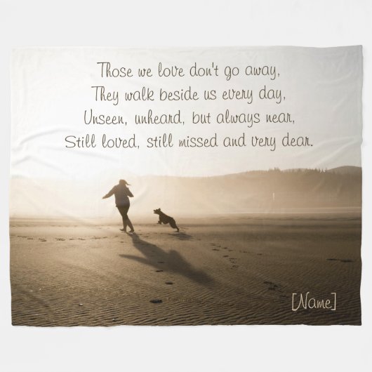 Couverture Polaire Meilleurs amis fille et chien sur la plage (Devant (Horizontal))