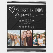 Couverture Polaire Meilleurs amis Forever Photo Collage noir (Devant)