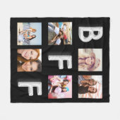 Couverture Polaire Meilleurs amis noir argent photo collage (Devant (Horizontal))