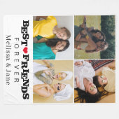 Couverture Polaire meilleurs amis pour toujours mignon 4 photos colla (Devant (Horizontal))