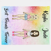 Couverture Polaire Meilleurs Amis Pour Un Blonde Brunette Couleur Spl (Devant (Horizontal))