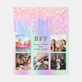 Couverture Polaire Meilleurs amis rose violet parties scintillant pho (Devant)