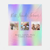 Couverture Polaire Meilleurs amis rose violet photo holographique (Devant)