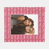Couverture Polaire Meilleurs Amis Style BFF Pink Friendship Photo (Devant (Horizontal))