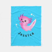 Couverture Polaire Mélange bulle rose Axolotl avec nom (Devant)
