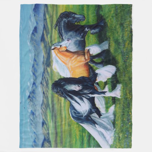 Couverture Polaire Mélange gitan, cheval gitan de Vanner, jument (Devant)