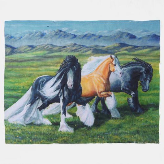 Couverture Polaire Mélange gitan, cheval gitan de Vanner, jument (Devant (Horizontal))