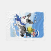 Couverture Polaire Mélange merle bleu dans la neige (Devant (Horizontal))