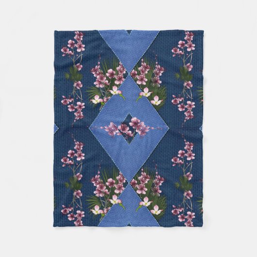 Couverture Polaire Mélanger les bleus et les diamants tectés motif en (Devant)