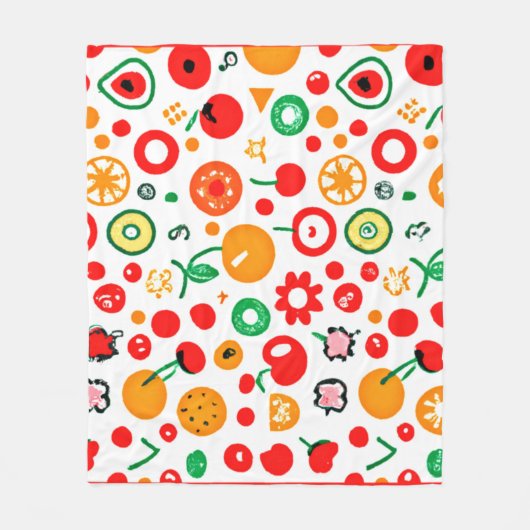 Couverture Polaire Mélanges de Motifs de fruits. Commandez dès mainte (Devant)