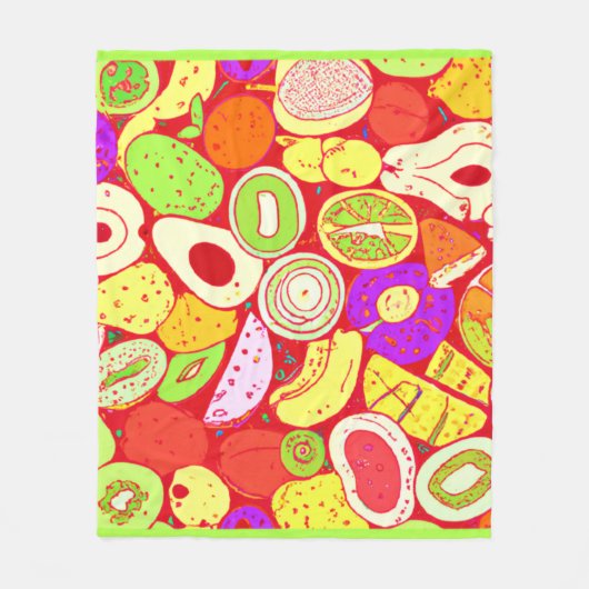 Couverture Polaire Mélanges étonnants de Motifs de fruits. Commandez  (Devant)