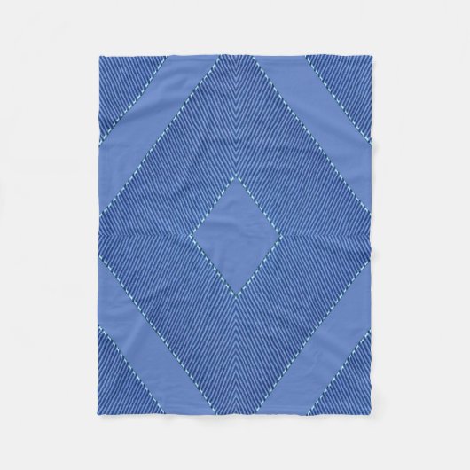 Couverture Polaire Mélangez les bleus et les motifs de diamants (Devant)