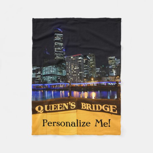 Couverture Polaire Melbourne Australie CBD Night Lights (Devant)