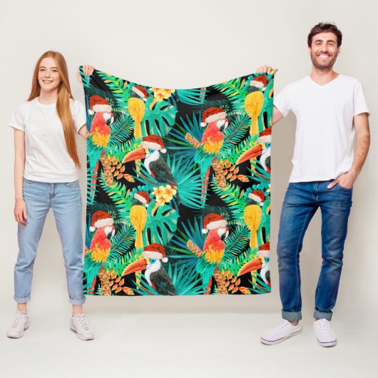 Couverture Polaire Mele Kalikimaka Oiseaux de la jungle tropicale (En situation)