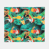 Couverture Polaire Mele Kalikimaka Oiseaux de la jungle tropicale (Devant (Horizontal))