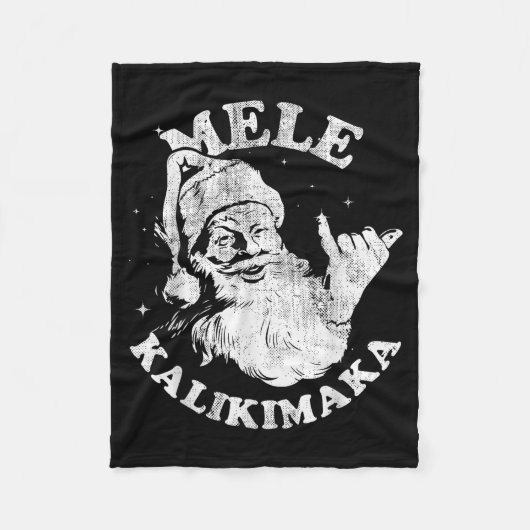 Couverture Polaire Mele Kalikimaka Retro Hawaii Santa Aloha Christmas (Devant)