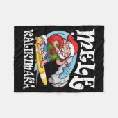 Couverture Polaire Mele Kalikimaka Santa Surfing Hawaii Christmas (Devant (Horizontal))