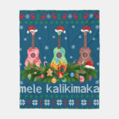Couverture Polaire Mele Kalikimaka Ukulele Guitar Gift Ugly Ukulele (Devant)