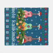 Couverture Polaire Mele Kalikimaka Ukulele Guitar Gift Ugly Ukulele (Devant (Horizontal))