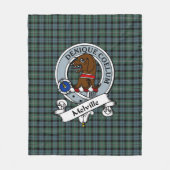 Couverture Polaire Melville Clan Badge Tartan Plaid (Devant)