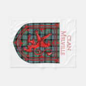 Couverture Polaire Melville Tartan Scottish Plaid Lion Rampant (Devant (Horizontal))