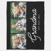 Couverture Polaire Mémé a établi un script noir 3 Photo (Devant)