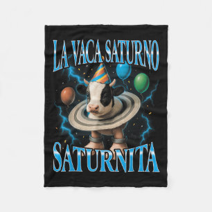 Couverture Polaire Mème de brainrot italien La Vaca Saturno Saturnita