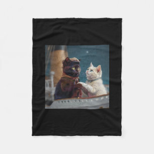 Couverture Polaire Mème de chat drôle de film Titanic Rms Bateau de c