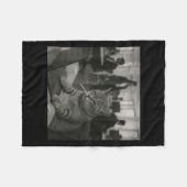 Couverture Polaire Mème de chat drôle Fumer la cigarette au travail H (Devant (Horizontal))