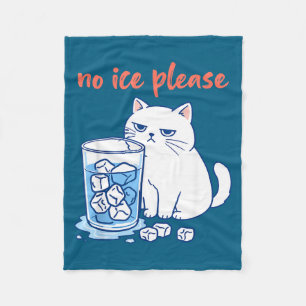 Couverture Polaire Mème de chat drôle pas de glace s'il vous plaît ho