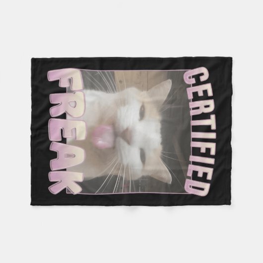 Couverture Polaire Mème de chat Freak Funny Certifié (Devant (Horizontal))