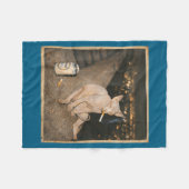 Couverture Polaire Mème de chat Sphynx fumeur minimal drôle (Devant (Horizontal))