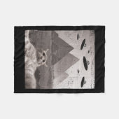 Couverture Polaire Mème de chat Ufo - Drôle de selfie de chat avec de (Devant (Horizontal))