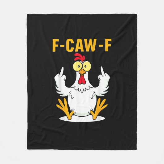 Couverture Polaire Mème de coq citation F-Caw-F (Devant)