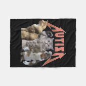 Couverture Polaire Mème de l'autisme des chats musclés (Devant (Horizontal))