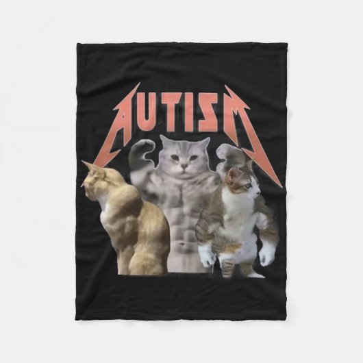 Couverture Polaire Mème de l'autisme des chats musclés (Devant)