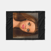 Couverture Polaire Meme de visage de poupée drôle dégoûtant  (Devant (Horizontal))