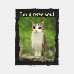 Couverture Polaire Mème drôle de Meowl, Mème de chat hibou Brainrot G