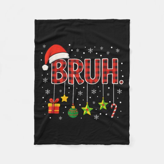 Couverture Polaire Mème drôle dire Bruh Noël Bro Salutation Ado (Devant)