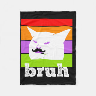 Couverture Polaire Mème drôle disant Bruh avec chat-cinco De Mayo-mex