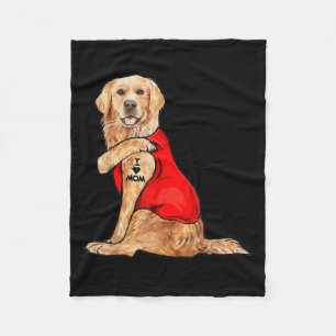 Couverture Polaire Mème drôle mème mignon chien J'aime maman Tattoo c