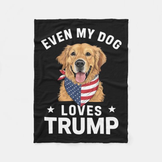 Couverture Polaire Même Mon Chien Aime Trump Drapeau Usa Bandana (Devant)