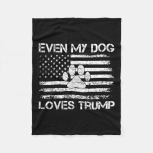 Couverture Polaire Même Mon Chien Aime Trump États-Unis Drapeau Élect